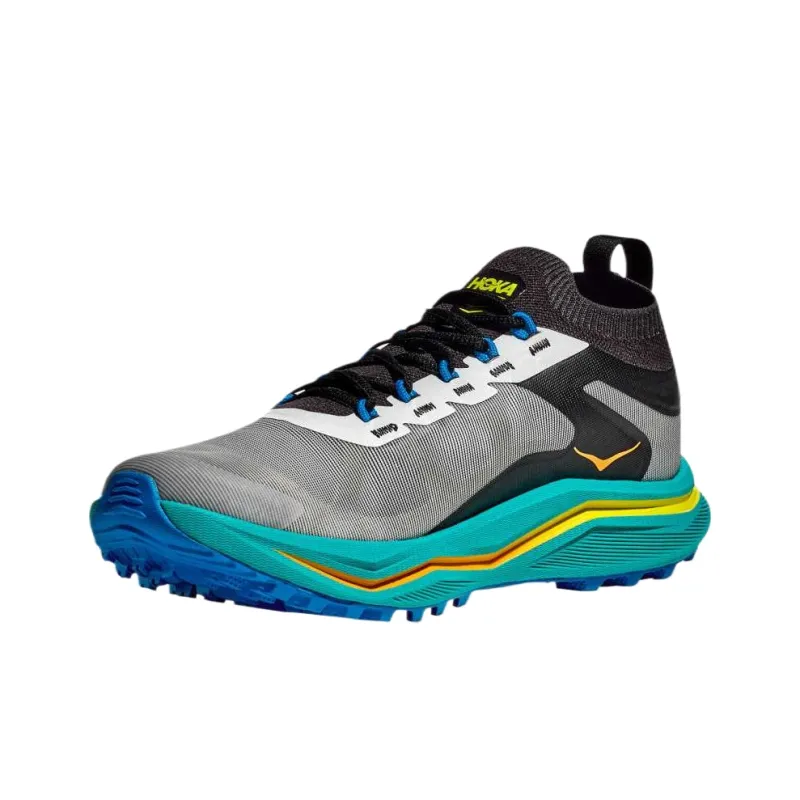 HOKA ONE ONE Zinal 2 Breathable Mid Top Running Shoes Women's Black Green-2