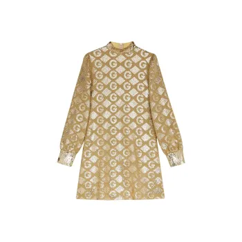 GUCCI Lamé G Rhombi Jacquard Dress