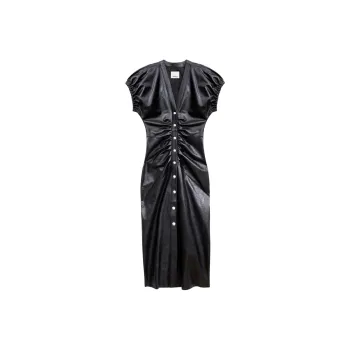 ISABEL MARANT Ruched Leather Dress