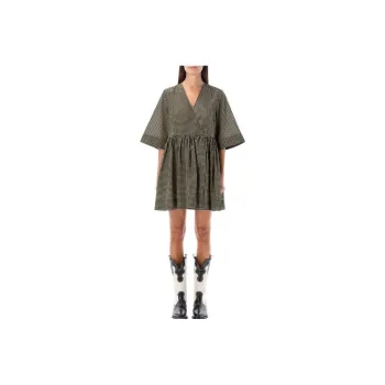 GANNI Short Sleeved Dresses Women's Green