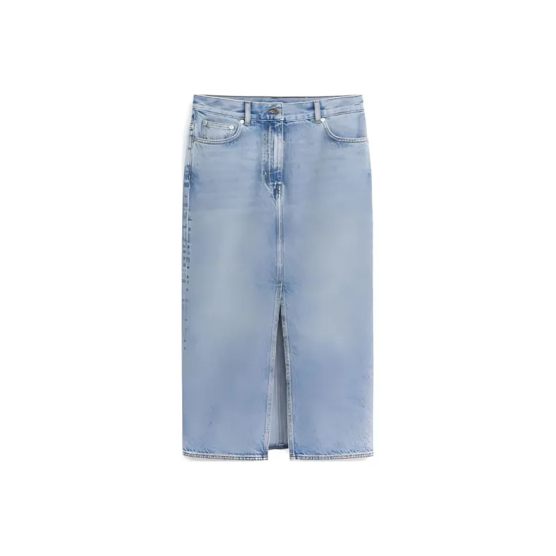 ARKET Denim Long Skirt Women's Light Blue-0