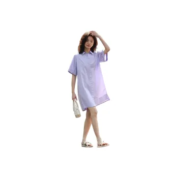 【dme】 Short-Sleeved Dresses Women's Purple