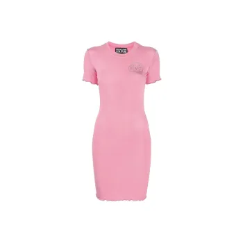 VERSACE JEANS COUTURE Short Sleeved Dresses Women's Pink