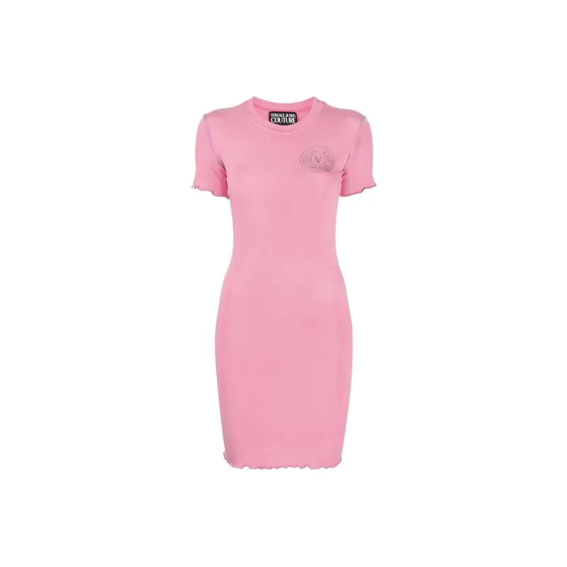 VERSACE JEANS COUTURE Short Sleeved Dresses Women's Pink-0