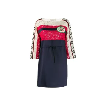 GUCCI Long Sleeved Dresses Women's Dark Blue