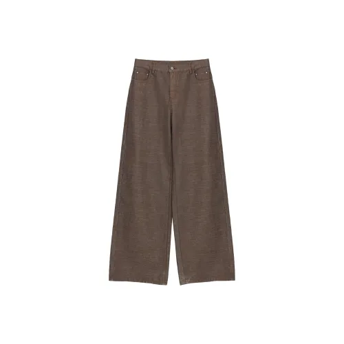 LETTRANS Jeans Women's Yellow Brown