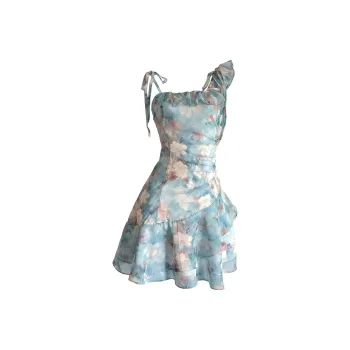 Pa33word Slip Dress Women's Oil Painting Green