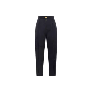 Elisabetta Franchi Belted Voile Boyfriend Trousers