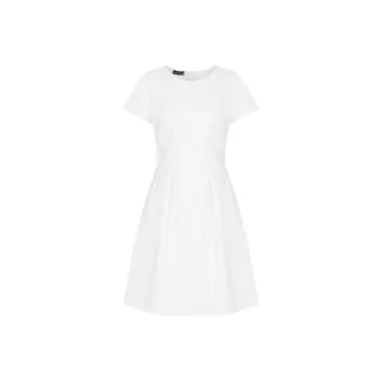 EMPORIO ARMANI Couture Cotton Blend Dress With Pleats