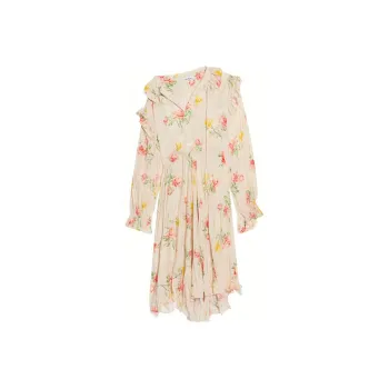 Balenciaga Vintage Flower Off Shoulder Dress
