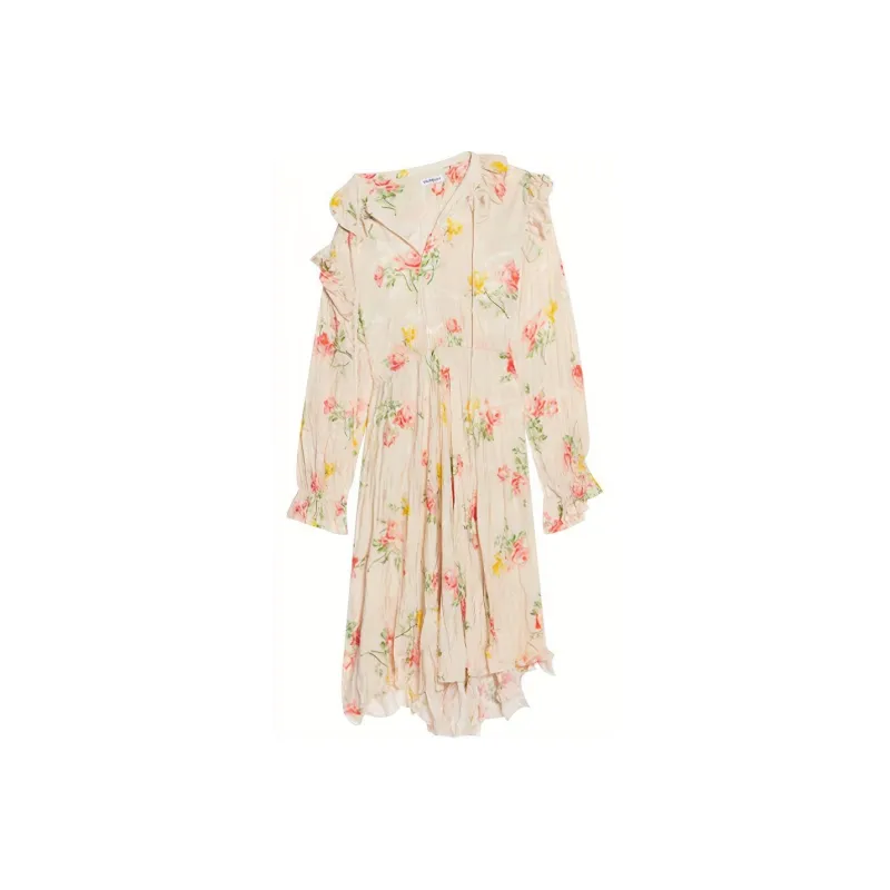 Balenciaga Vintage Flower Off Shoulder Dress-0