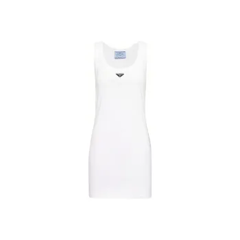 PRADA Logo plaque Ribbed knit Minidress