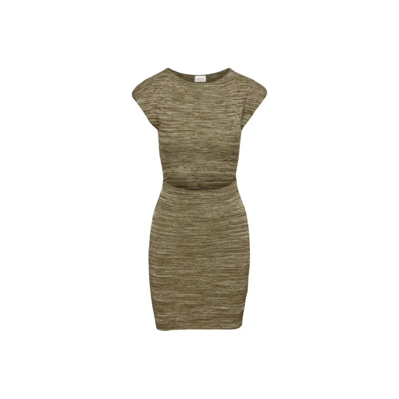 ARITZIA Wilfred Free Cut-Out Knit Mini Dress Short-Sleeved Dresses Women's Space Dye Shitake/Space Dye Mushroom-0