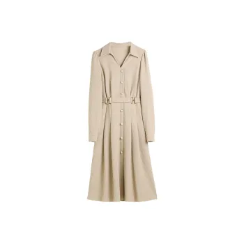 Hang Yi Court Long Sleeved Dress Women's Khaki