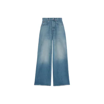 GUCCI Horsebit Raw Cut Hem Wide Leg Jeans