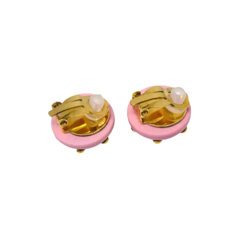 CHANEL 1996 Cc Button Earrings-2