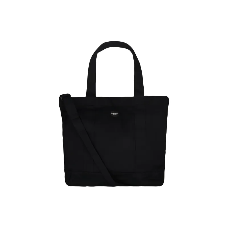 Carhartt WIP Cotton Tote Bag, Shopping Bag, Portable Crossbody, One Shoulder Handbag Unisex Black-0