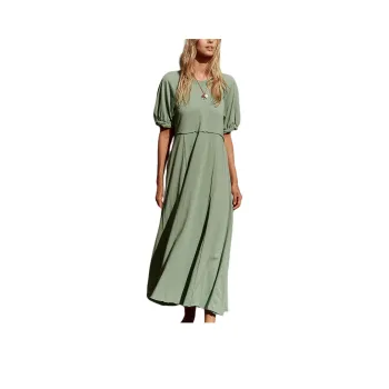 FREE PEOPLE Brentwood Maxi Short-Sleeved Dresses Women's Brentwood Maxi/Peacock Green