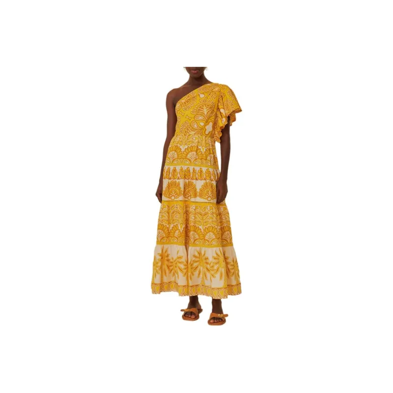 FARM RIO SS24 Short-Sleeved Dresses Women's Yellow-0