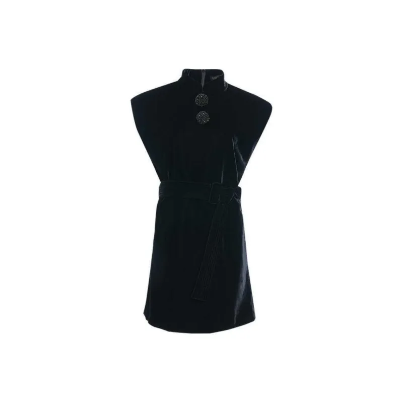 BESIONIA FW24 Short Sleeved Dresses Women's Black-0