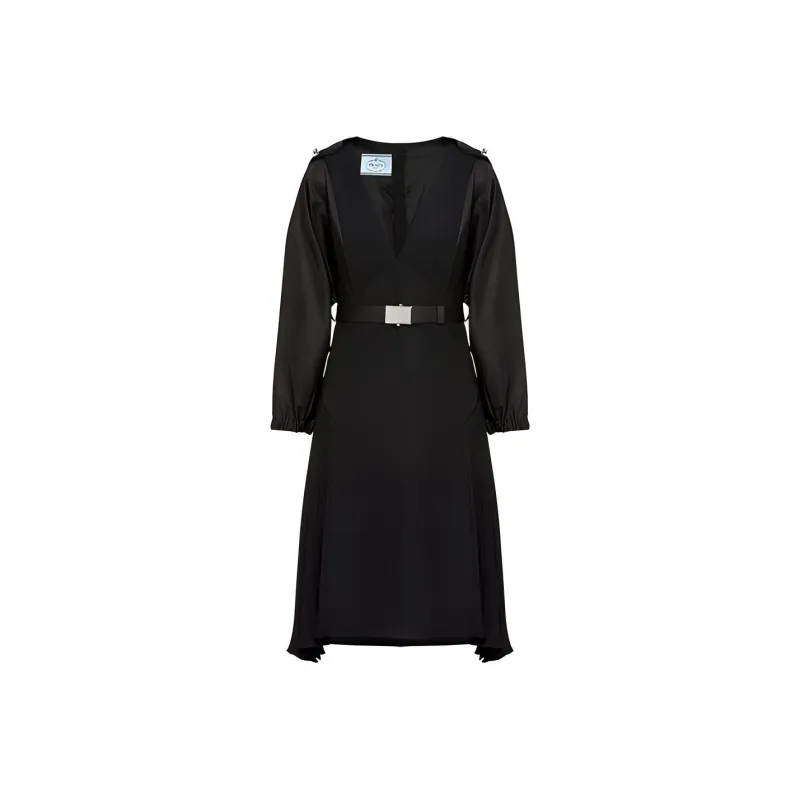 PRADA FW2 Long Sleeved Dress Women's Black-0