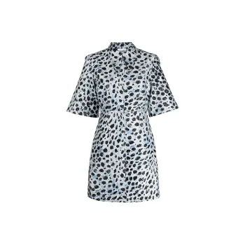 GANNI Short-Sleeved Dresses Women's Blue