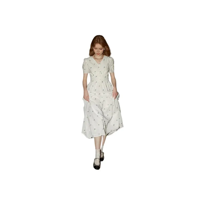 KUHNMARVIN Short Sleeved Dresses Women's White-0