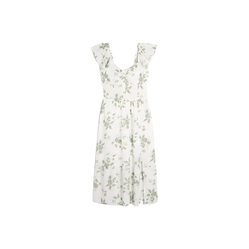 Hollister Short-Sleeved Dresses Women's Green Print-0
