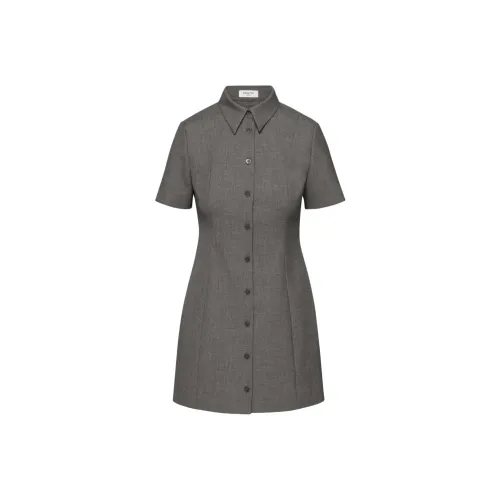 ARITZIA Babaton Telecast Dress Short-Sleeved Dresses Women's Heather Charcoal/Stone Phoebe Zhennan Charcoal