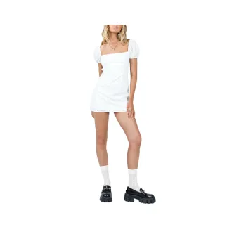 PRINCESS POLLY HAVENA ANGLAISE MINI DRESS Short-Sleeved Dresses Women's White/White