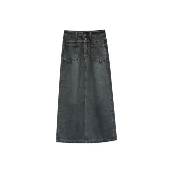 Concubine Zhu Denim Long Skirt Women's Blue