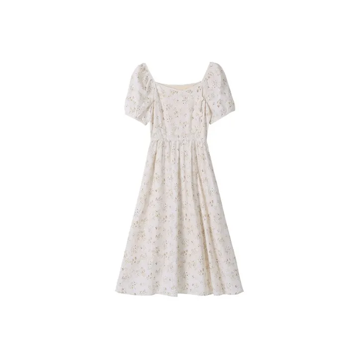 HUASJ Short Sleeved Dresses Women's Apricot-0