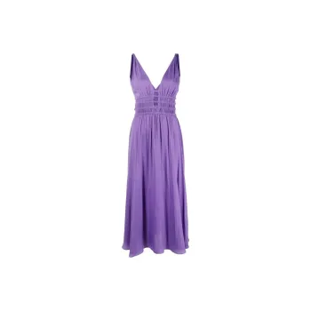 Maje V-neck Cut-out Midi Dress