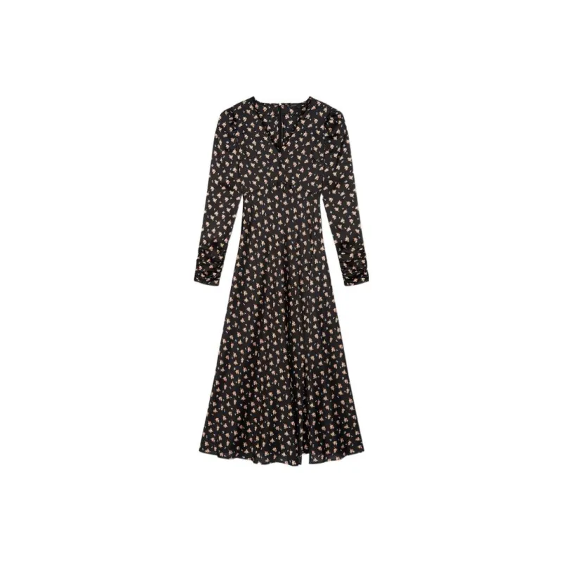 Maje Long-Sleeved Dresses Women's Black-0