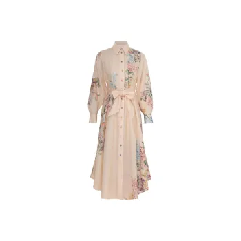 Zimmermann Halliday Tucked Midi Shirt Dress