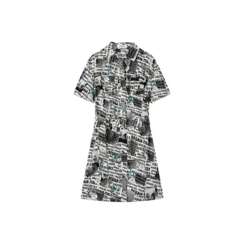 DEGAIA SS24 Short Sleeved Dress Women's Black White