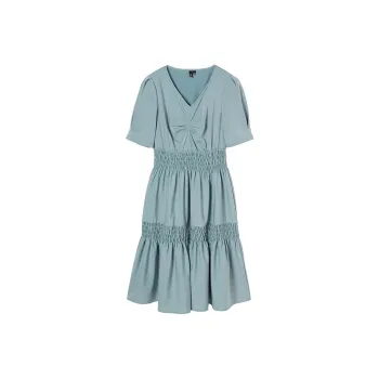 MEETLADY A Line Skirt Dress Light Blue