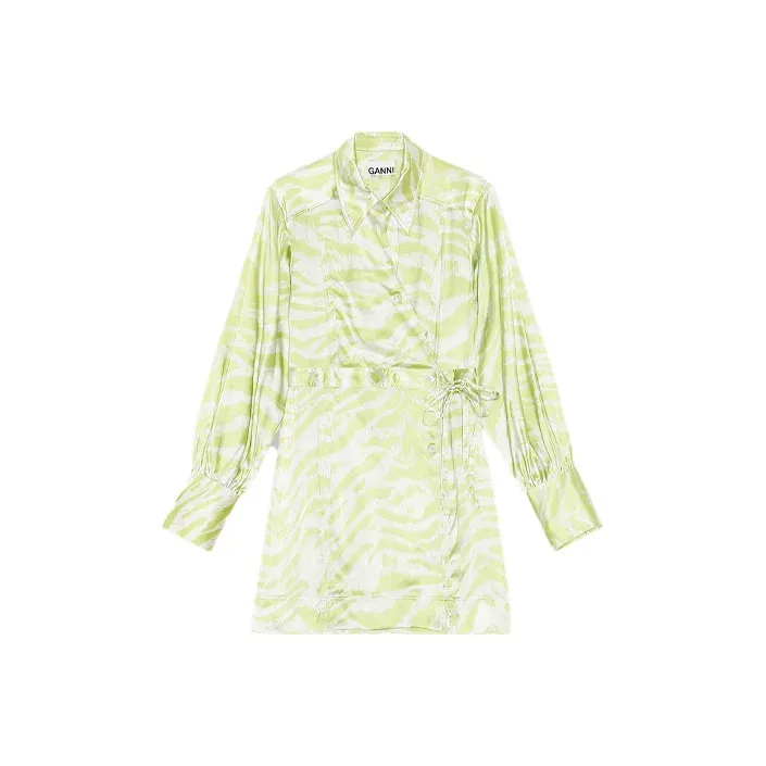 GANNI Long-Sleeved Dresses Women's Green-0
