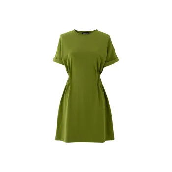 SOON FLOWER Short-Sleeved Dresses Summer Women's Green