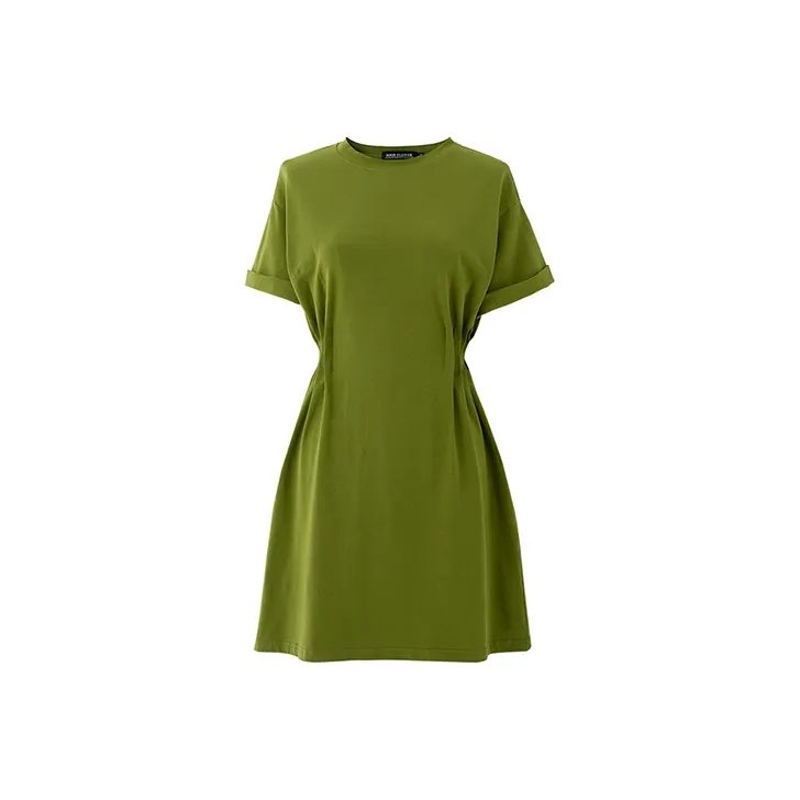 SOON FLOWER Short Sleeved Dresses Summer Women's Green-0