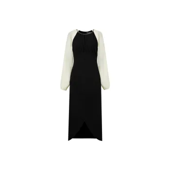 MeetMetro Long Sleeved Dresses Women's Black