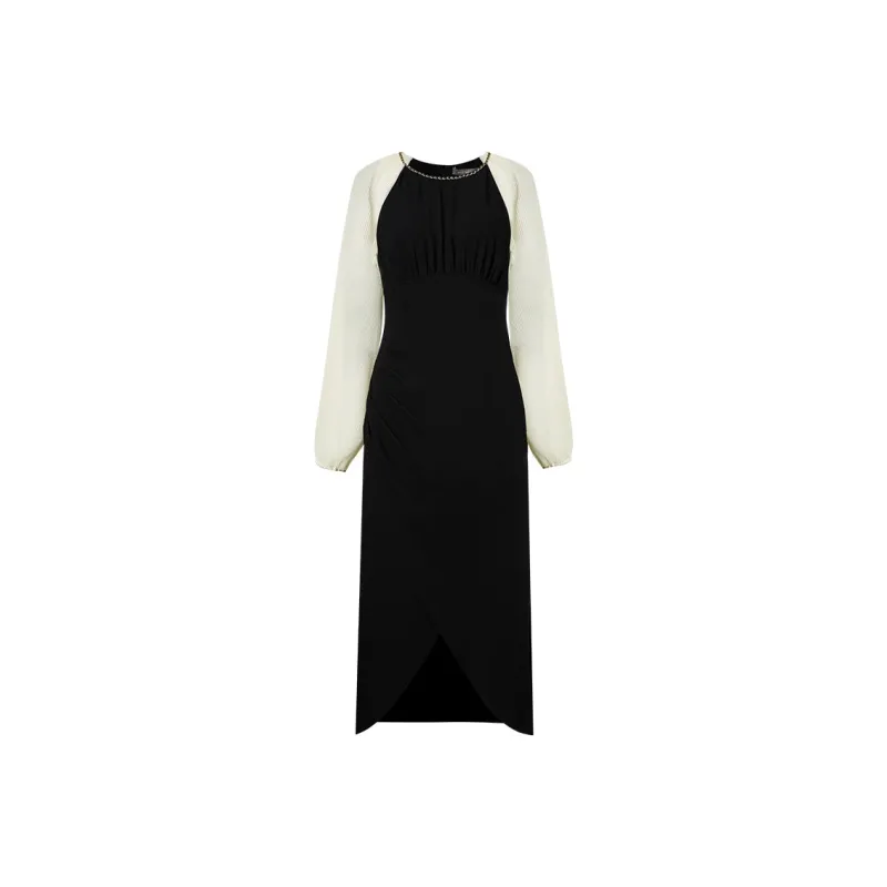 MeetMetro Long Sleeved Dresses Women's Black-0