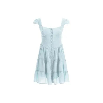 GUESS Short-Sleeved Dresses Women's Light Blue