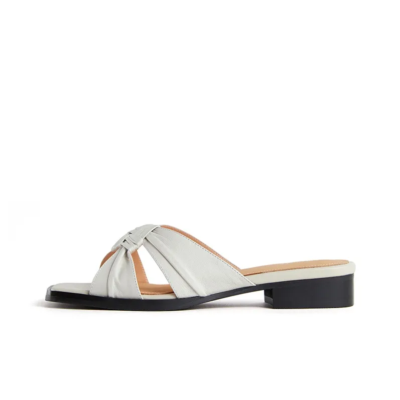 Marie Claire Rubber Sole Slip Resistant Abrasion Resistant Slide Slippers Women's Ceramic Ivory-0