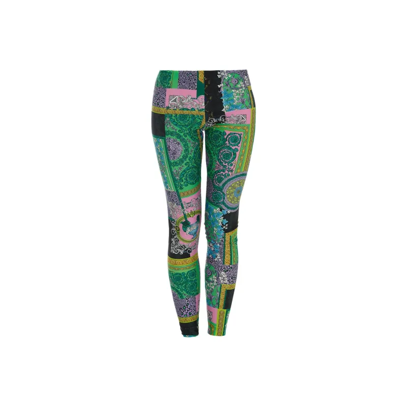 VERSACE Barocco Patchwork Print Leggings 'Multicolor'-0