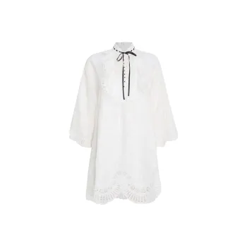 Zimmermann Floral-lace Long-sleeve Shirtdress