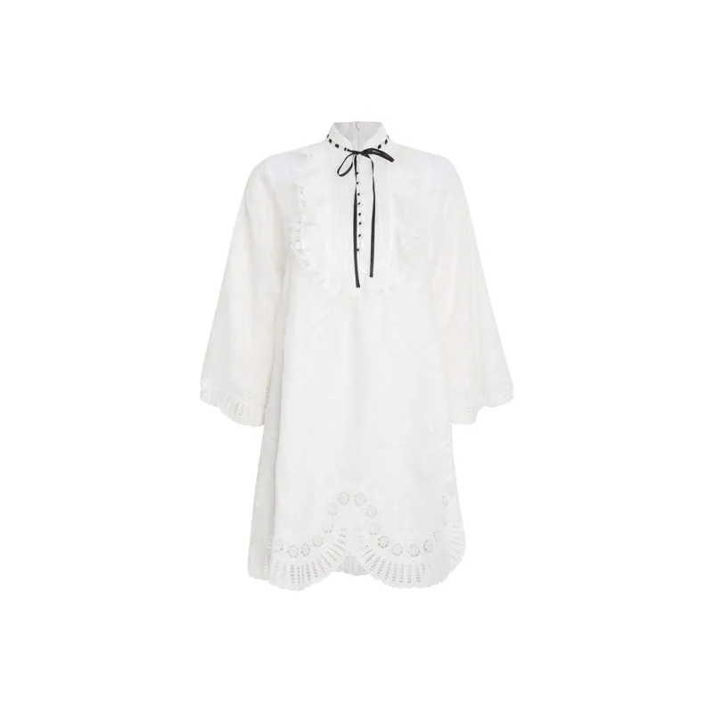 Zimmermann Floral-lace Long-sleeve Shirtdress-0