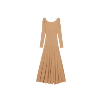 Sandro Long-Sleeved Dresses Women's Beige Yellow