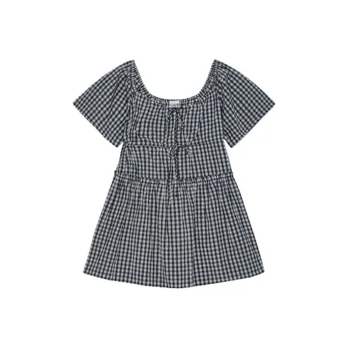 GANNI Checked Pattern Mini Dress