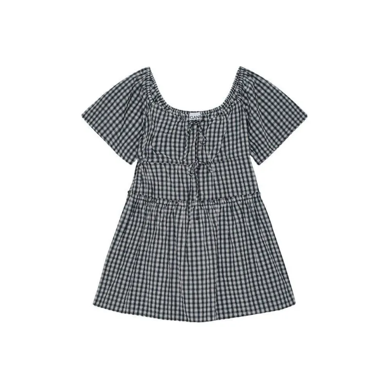 GANNI Checked Pattern Mini Dress-0